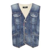 Stijlvolle Gilet voor Mannen Dsquared2 , Blue , Heren