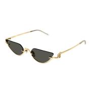 Semi-Rimless Metalen Cat-Eye Zonnebril Gucci , Yellow , Dames