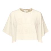 Witte Oversized Textuur Top Chloé , White , Dames