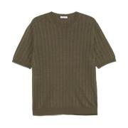 Geribbeld Olijfgroen T-shirt Boglioli , Green , Heren