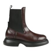 Patent Chelsea Boot voor dagelijkse stijl Ganni , Brown , Dames