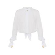 Witte Poplin Shirt met Dubbele Kraag Elisabetta Franchi , White , Dame...