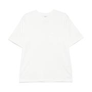 Witte Katoenen T-shirt met Zak Lardini , White , Heren