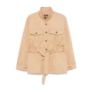 Beige Knoopsluiting Riemjas Zakken A.p.c. , Beige , Dames