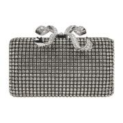 Zilveren kristallen clutch voor elegante gelegenheden Self Portrait , ...