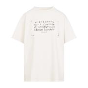 Neutrale T-shirt voor stijlvolle vrouwen Maison Margiela , Beige , Dam...