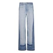 Blauwe Twee-Tinten Straight-Leg Jeans Stella McCartney , Blue , Dames