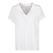 C159 Tee in Stijlvol Ontwerp Brunello Cucinelli , White , Dames