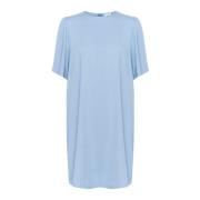 Luchtige Blauwe Jurk met Korte Mouwen Saint Tropez , Blue , Dames