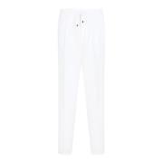 Witte Linnen Katoenen Broek Brunello Cucinelli , White , Heren