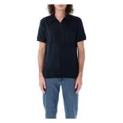 Donkerblauw Poloshirt met V-hals A.p.c. , Blue , Heren