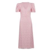 Bubblegum Roze Midi Jurk met Ballonmouwen Rotate Birger Christensen , ...