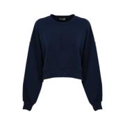 Blauwe Oversized Logo Sweatshirt Elisabetta Franchi , Blue , Dames