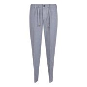 Blauwe Linnen Broek Eleventy , Blue , Heren