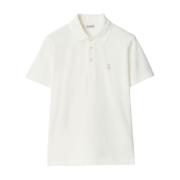 Witte Polo Shirt Korte Mouw Burberry , White , Heren