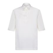 Witte Polo Shirt Klassieke Kraag Blanca Vita , White , Dames