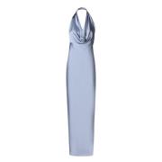 Blauwe Satijnen Midi Rok Blanca Vita , Blue , Dames