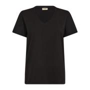 Zwarte V-hals Basic Tee MOS Mosh , Black , Dames