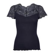 Elegant Kant Top Navy Rosemunde , Blue , Dames