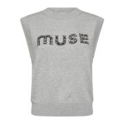 Lichtgrijze Melange Gebreid Vest Veran Copenhagen Muse , Gray , Dames