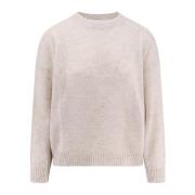 Lurex Effect Crew-neck Sweater Brunello Cucinelli , Beige , Dames