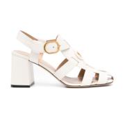 Ivoor Gespband Hoge Hak Sandalen Valentino Garavani , Beige , Dames