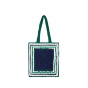 Blauw/Groen Gehaakte Shopper Tas Casablanca , Blue , Unisex