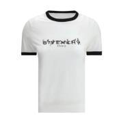 Monogram Crew Neck Dames T-shirt Givenchy , White , Dames