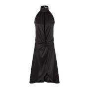 Zwarte Satijnen Halternek Jurk Nina Ricci , Black , Dames