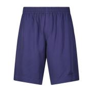 Zachte viscose shorts met elastische taille Msgm , Blue , Heren