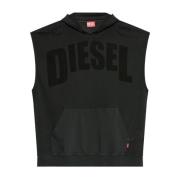 Klassieke Zwarte Mouwloze Mesh Top Diesel , Black , Heren