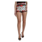 Hoge Taille Multicolor Zijden Hotpants Dolce & Gabbana , Multicolor , ...