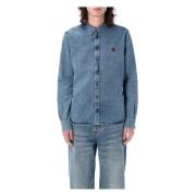 Denim Ami De Coeur Shirt Blauw Ami Paris , Blue , Heren