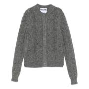 Gouden M Stretch Mohair Trui Moschino , Gray , Dames