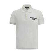 Monogram Katoenen Poloshirt met Klassieke Kraag Dsquared2 , White , He...