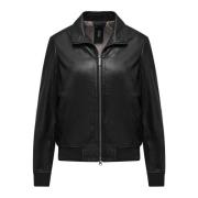 Vall Leren Bomberjack BomBoogie , Black , Dames