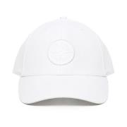 Witte Katoenen Geborduurde Logo Hoed Stone Island , White , Heren