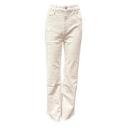 High-Waist Klassieke 5-Pocket Jeans Frame , Beige , Dames