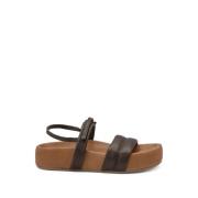 Grote Leren Sandalen Lucy Stijl Patrizia Bonfanti , Brown , Dames