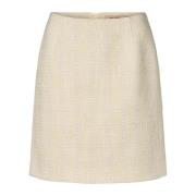 Elegante Off-White Rok met Ritssluiting RUE de Femme , Beige , Dames