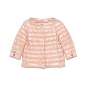 Blush Pink Gewatteerde Bovenkleding Herno , Pink , Dames