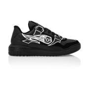 Paarse Casual Sneakers voor Mannen Philipp Plein , Black , Heren