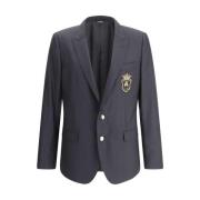 Wollen Blazer Jas met Piek Revers Dolce & Gabbana , Black , Heren