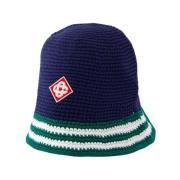 Blauw Gestreepte Katoenen Beanie Casablanca , Blue , Unisex