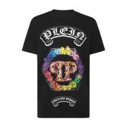 Casual Katoenen T-Shirt in Zwart Philipp Plein , Black , Heren