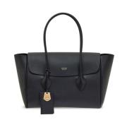 Zwarte Tote Tas met Logo Plaque Salvatore Ferragamo , Black , Dames