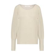 Batwing Lurex Pullover Nukus , Beige , Dames