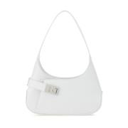 Witte Hobo Tas van Glad Leer met Zilveren Hardware Salvatore Ferragamo...