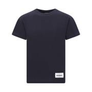 Monochrome Logo Patch Katoenen T-shirt Pak Jil Sander , Blue , Heren