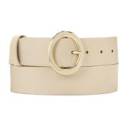 Brede leren band in roomkleur Kazar , Beige , Dames